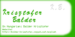krisztofer balder business card